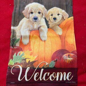 Golden Retriever Garden Flag Fall Welcome 17.5 x 12 Yard Decor